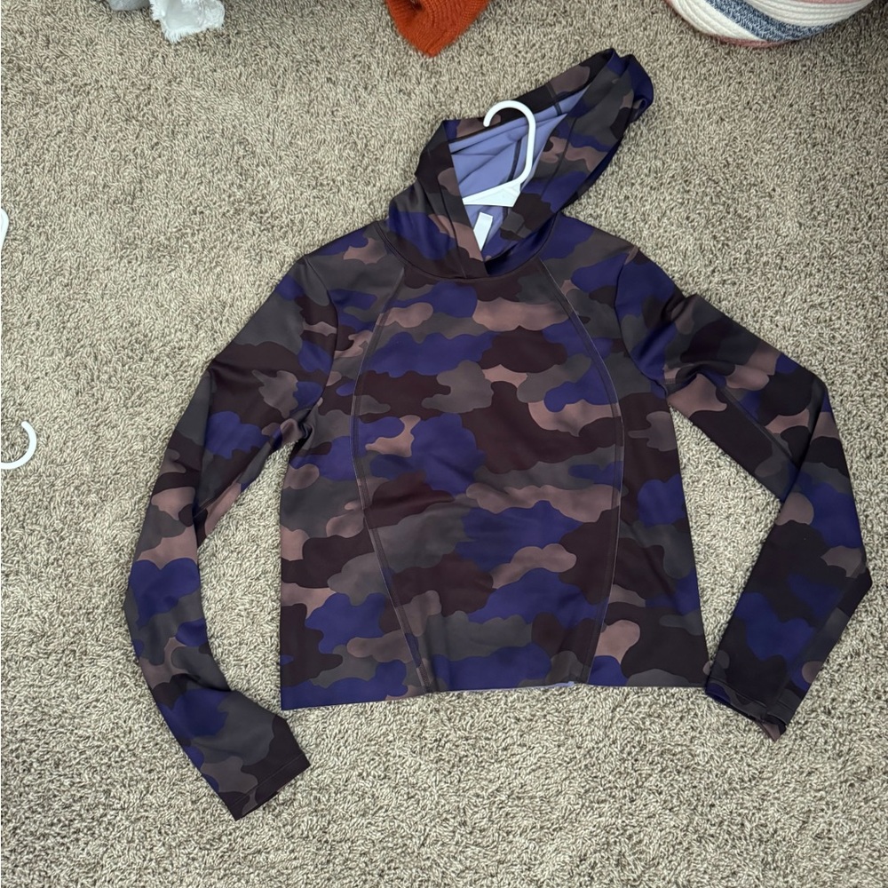 Athleta Camouflage Hoodie in Purple and Brown